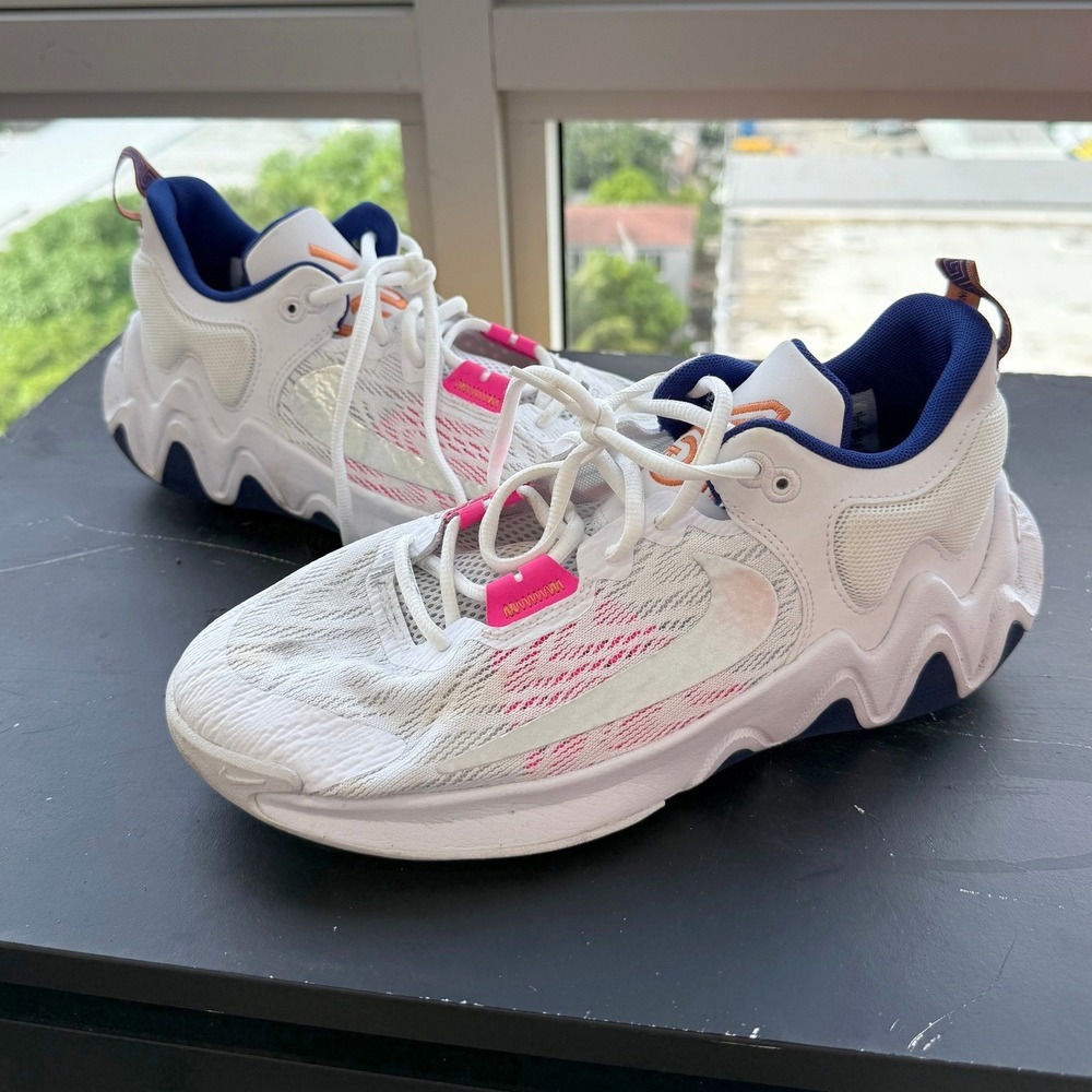 Nike White Basketball Shoes Men 10 Giannis Immortality Pink Orange CZ4099-101